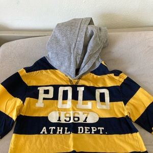 Toddler Polo long sleeve hooded tshirt